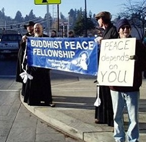 SSBPF on State Street at Friday Peace Vigil Olympia Washington